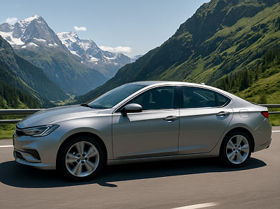 Car on Swiss Road